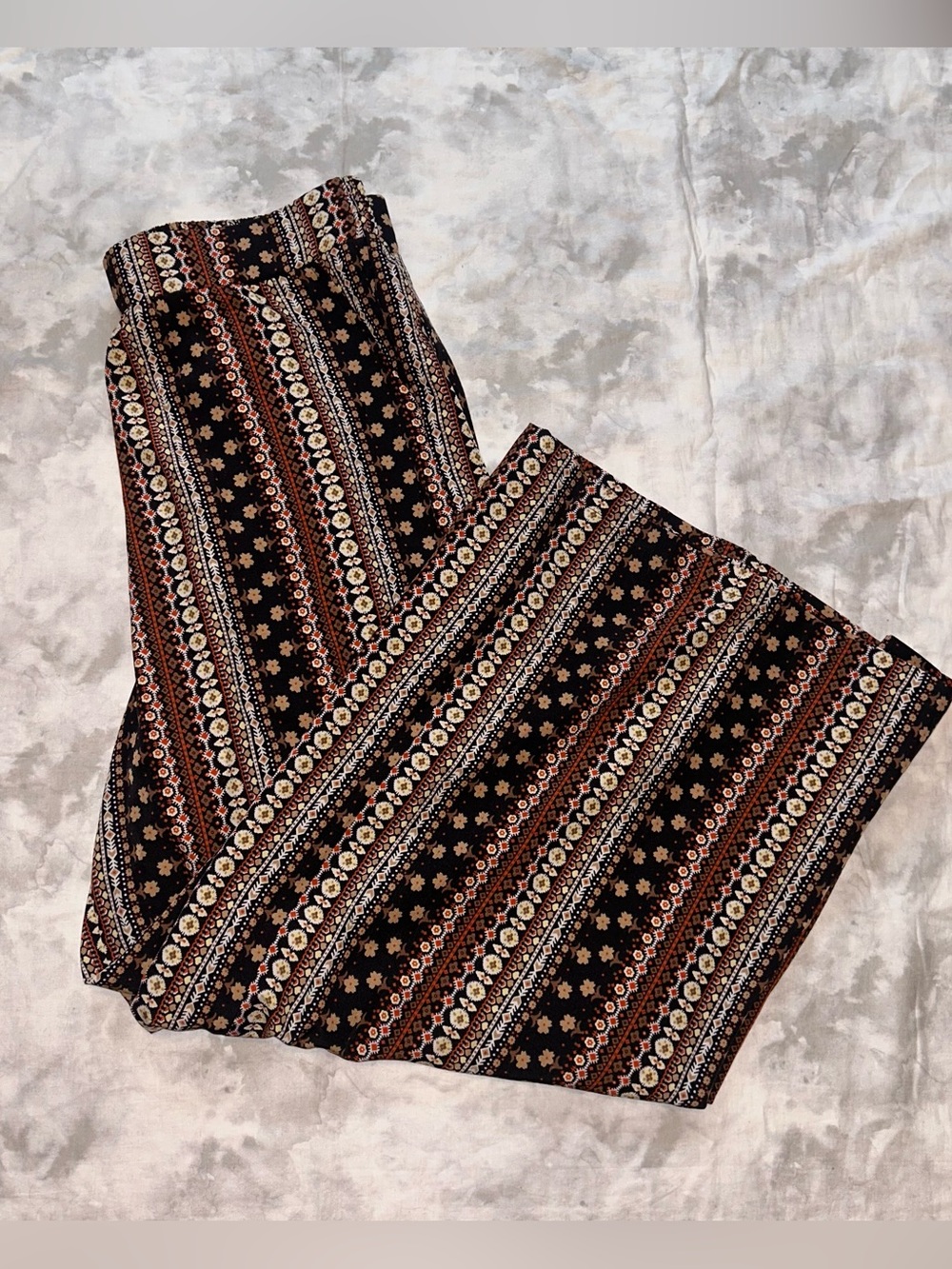 Bloomchic Boho Geometric Pattern Wide Leg Pants